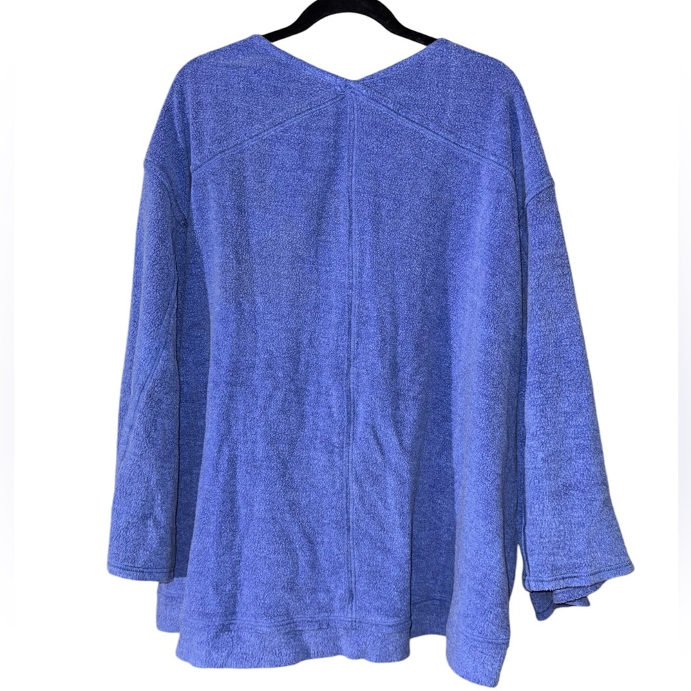 Free People Day Off Fleece Lounge Pullover Blue Mazarine Size Large - Picture 3 of 6